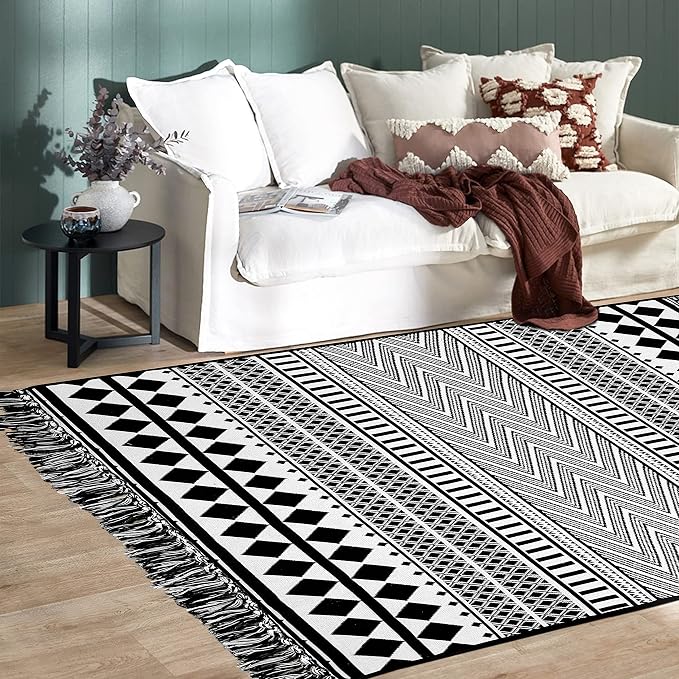 IOHOUZE Black Boho Area Rug - Image 2