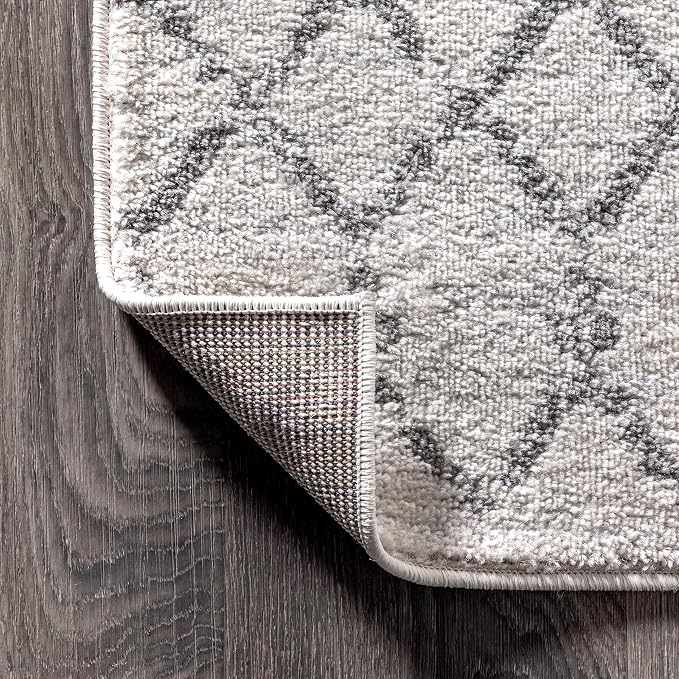 JONATHAN Y Boho Vintage Diamond Cream/Gray Indoor Area Rug 12X18 ft, Moroccan - Image 5