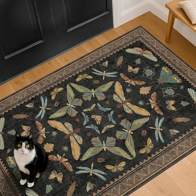 Hazo Haus Black Front Door Mat Indoor Entrance Non Slip Washable - Image 9