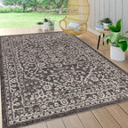 JONATHAN Y Boho Medallion Indoor Outdoor Area Rug 8X10 Black/Gray, Malta - Image 4
