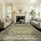 Large Boho Area Rugs 8x10 for Living Room, Low Pile Stain Resistant Neutral by BILEEHOME