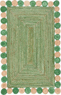 SAFAVIEH Cape Cod Collection 2' x 3' Green / Natural CAP201Y Handmade Boho by Unknown