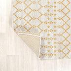 JONATHAN Y Moroccan Geometric Indoor Outdoor Area Rug 9X12 Cream/Yellow - Image 5
