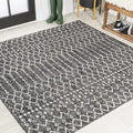 JONATHAN Y Moroccan Geometric Indoor Outdoor Square Area Rug 8X8 Black/Gray by JONATHANY
