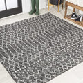 JONATHAN Y Moroccan Geometric Indoor Outdoor Square Area Rug 5X5 Black/Gray by JONATHANY