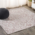 JONATHAN Y Boho Medallion Indoor Outdoor Square Area Rug 4X4 Red/Taupe by JONATHANY