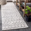 JONATHAN Y Boho Vintage Diamond Cream/Gray Runner Rug 2X14 ft, Moroccan Hype by JONATHANY