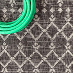 JONATHAN Y Moroccan Geometric Indoor Outdoor Runner Rug 2X8 Black/Gray - Image 4