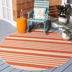 SAFAVIEH Courtyard Collection 4' Round Terracotta/Beige CY6062 Stripe Indoor/ by Unknown