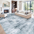 12x15 Area Rug for Living Room – Large Modern Neutral Abstract Thin Washable by ZHXXUJ