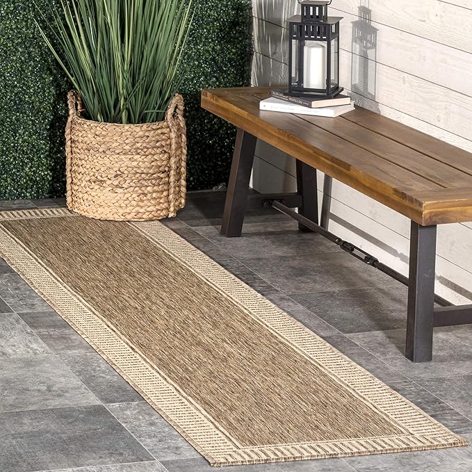 Nuloom Asha Light Brown/Ivory, Striped Border, Soft and Cozy, High Traffic - Image 5