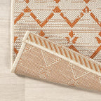 JONATHAN Y Moroccan Geometric Indoor Outdoor Area Rug 4X6 Cream/Orange - Image 5