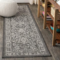 JONATHAN Y Boho Medallion Indoor Outdoor Runner Rug 2X8 Black/Gray, Malta by JONATHANY