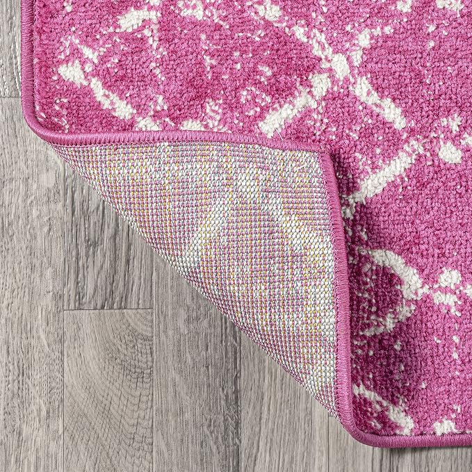 JONATHAN Y Boho Vintage Diamond Fuchsia/Ivory Runner Rug 2X8 ft, Moroccan Hype - Image 6