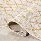 JONATHAN Y Moroccan Geometric Indoor Outdoor Area Rug 3X5 Cream/Yellow - Image 6