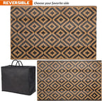 SAND MINE Reversible Mats, Plastic Straw Rug, Modern Area Rug, Large Floor Mat - Image 4