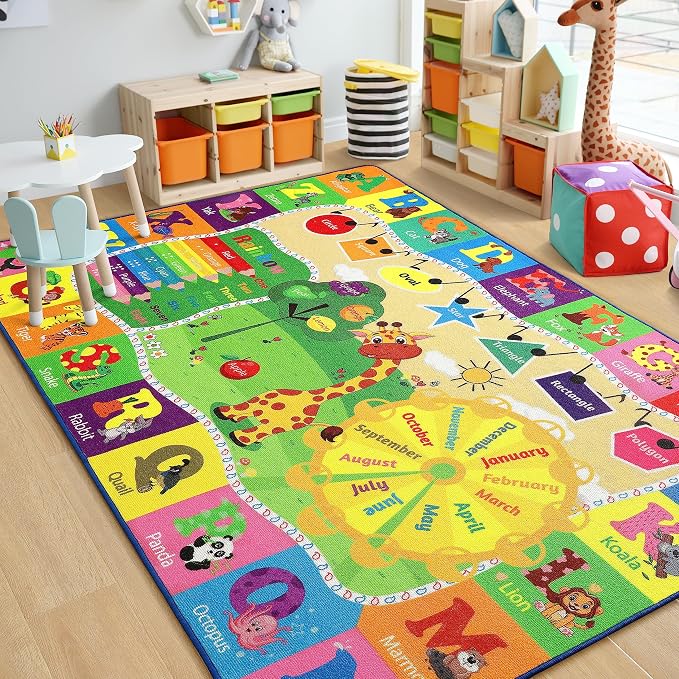 Chicrug Educational 3x5 Kids Area Rug by ChicrugHomeDecor