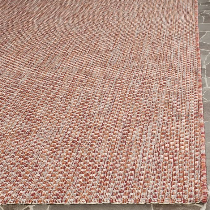 SAFAVIEH Courtyard Collection 4' x 5'7' Red/Beige CY8521 Indoor/ Outdoor Patio - Image 3