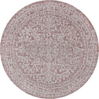 JONATHAN Y Boho Medallion Indoor Outdoor Round Area Rug 6 Ft Red/Taupe - Image 8