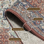 Washable Area Rug 3' x 5 ' Vintage Traditional Persian Mat - Image 6