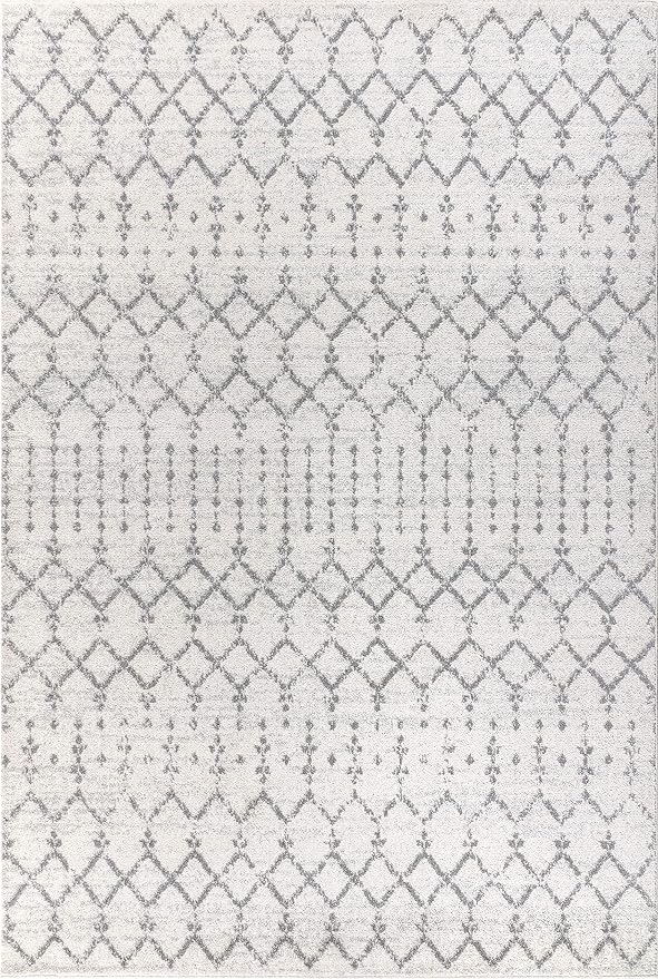 JONATHAN Y Boho Vintage Diamond Cream/Gray Indoor Area Rug 9X12 ft, Moroccan - Image 2