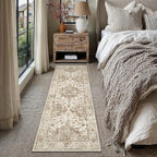 Neutral Kitchen Rug Set of 3 Washable Brown Vintage Kitchen Mats - Image 4