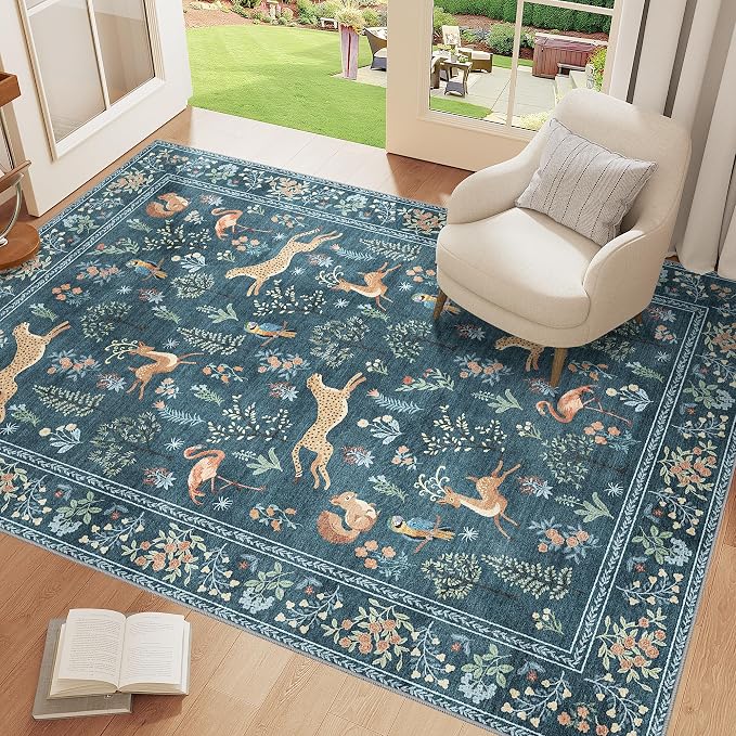 DUKINO 4x6 Rug, Washable Animal Area Rug - Image 3
