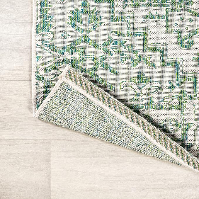 JONATHAN Y Boho Medallion Indoor Outdoor Runner Rug 2X8 Green/Cream, Estrella - Image 5