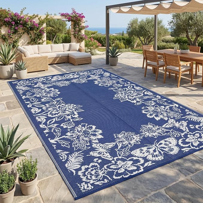 Garvee Outdoor Rugs 9' x 18’ Waterproof Reversible Mats, Large Area Plastic by Garvee