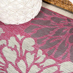 JONATHAN Y Floral Textured Weave Indoor Outdoor Square Area Rug 5X5 - Image 3