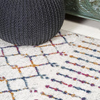 JONATHAN Y Boho Vintage Diamond Cream/Multi Indoor Area Rug 4X6 ft, Moroccan - Image 8