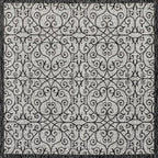 JONATHAN Y Vintage Filigree Indoor Outdoor Square Area Rug 8X8 Light Gray/Black - Image 8