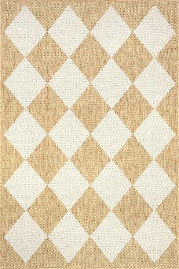 Nuloom Outdoor Performance Collection Sabina Tan/Ivory, High Traffic, Stain - Image 3