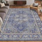 Washable Area Rug 6' x 9' Vintage Traditional Persian Mat by Unknown