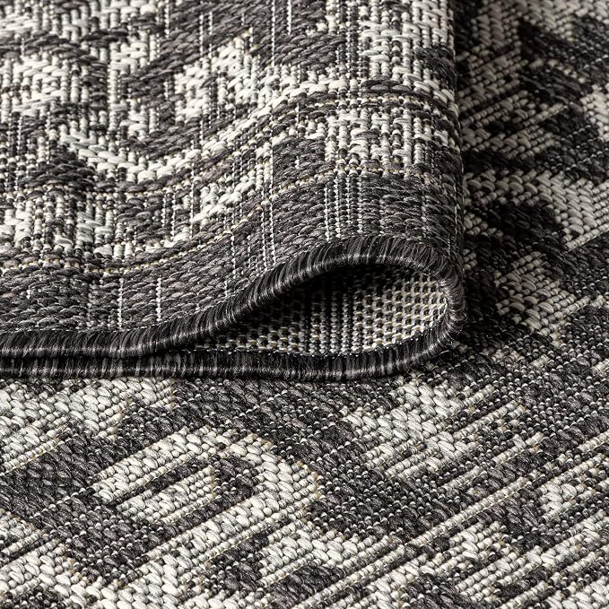 JONATHAN Y Boho Medallion Indoor Outdoor Area Rug 3X5 Black/Gray, Malta - Image 6