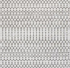 JONATHAN Y Moroccan Geometric Indoor Outdoor Square Area Rug 3X3 Cream/Black - Image 8