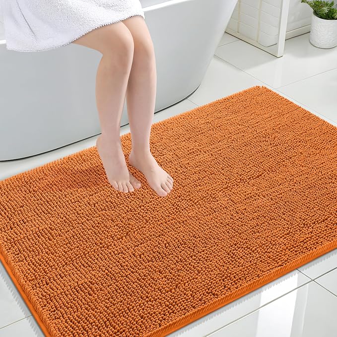 OLANLY Large Bathroom Rugs 47x32, Extra Soft Absorbent Chenille Bath Rugs by OLANLY