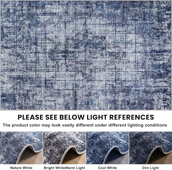 9x12 Area Rugs for Living Room Washable Rug: Anti-Skid Abstract Modern Living - Image 8