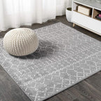 JONATHAN Y Boho Vintage Diamond Gray/Ivory Square Area Rug 9X9 ft, Moroccan Hype by JONATHANY