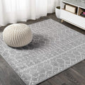 JONATHAN Y Boho Vintage Diamond Gray/Ivory Square Area Rug 3X3 ft, Moroccan Hype by JONATHANY