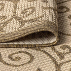 JONATHAN Y Vintage Filigree Indoor Outdoor Area Rug 6X9 Beige/Brown, Madrid - Image 5