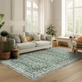 Blue and Green 5x7 Area Rugs for Living Room Christmas Low Pile Soft Moody by BILEEHOME