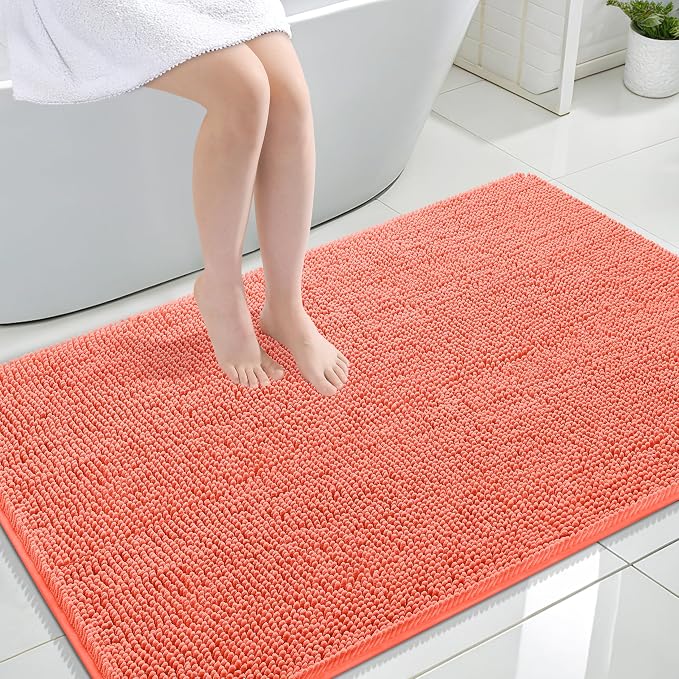 OLANLY Large Bathroom Rugs 44x32, Extra Soft Absorbent Chenille Bath Rugs by OLANLY