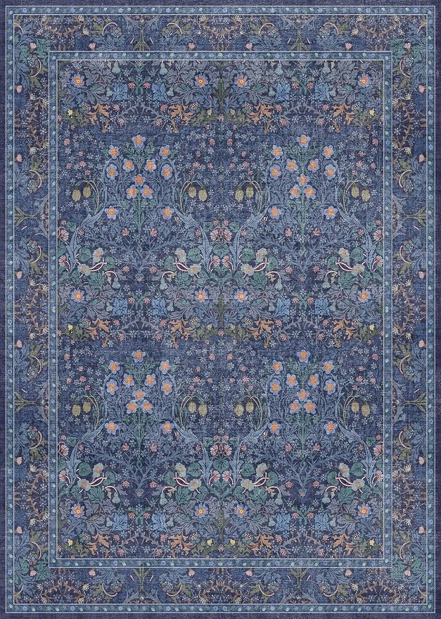 Dark Navy Blue Living Room Rug 5x7 Area Rug - Image 3