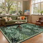 GarveeHome Forest Rugs 5x7, Botanical Low Pile Non Slip Stain Resistance - Image 2