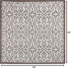 JONATHAN Y Vintage Filigree Indoor Outdoor Square Area Rug 8X8 Taupe/Espresso - Image 2