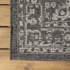 JONATHAN Y Boho Medallion Indoor Outdoor Round Area Rug 6 Ft Black/Gray - Image 7