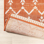 JONATHAN Y Moroccan Geometric Indoor Outdoor Area Rug 4X6 Orange/Cream - Image 4