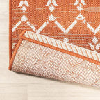 JONATHAN Y Moroccan Geometric Indoor Outdoor Area Rug 8X10 Orange/Cream - Image 5