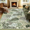 GarveeHome Forest Rugs 8x10, Botanical Low Pile Non Slip Stain Resistance Large by GarveeHome